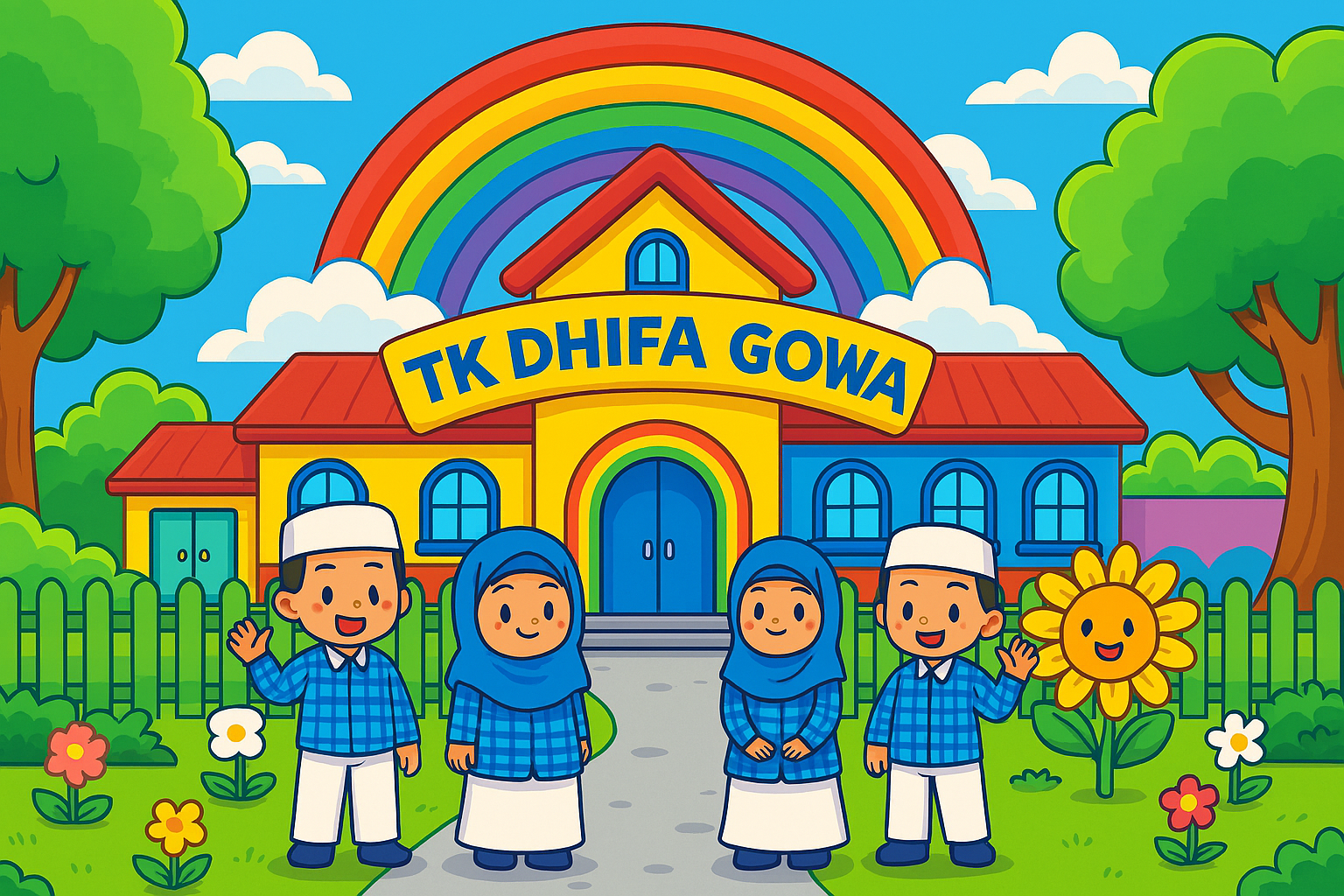 Anak-anak TK belajar dan bermain bersama